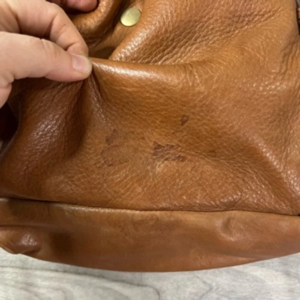 J.Crew Womens Hobo Handbag Brown Leather Drawstring Outer Pocket‎ Hardware S